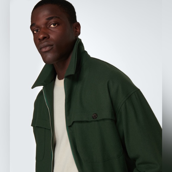 Winnie Wool Blend Flannel Blouson in Green NEW - Picture 6 of 16